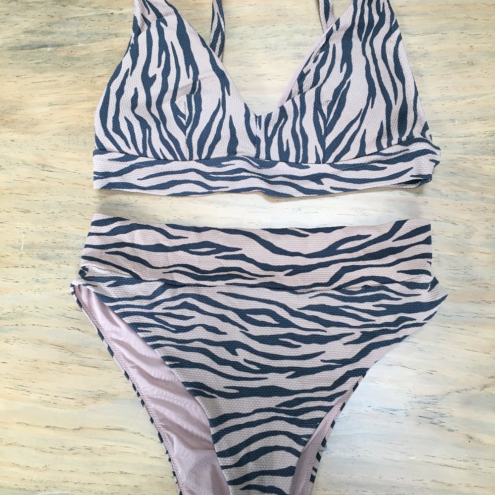 Aerie Leopard Print Bikini High Rise Natural